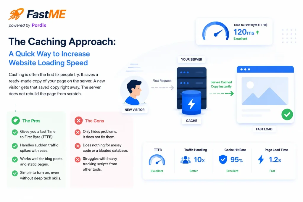 increase website loading speed: caching approach