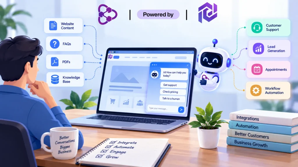 Chatbot integration with website